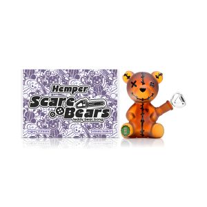 Hemper Scare Bears Teddy Bear Bong en verre ourson collector ambre
