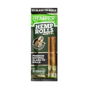 Hemper Hemp Rolls Natural King Size Hanf Pre-Rolled Glas Filter Clamshell