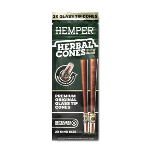 Hemper Herbal Cones Natural King Size mit Glastips