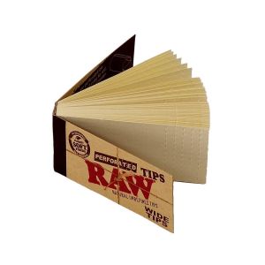 RAW Perforated Wide Tips aus ungebleichter Baumwollfaser, breit und perforiert für perfektes Rollen